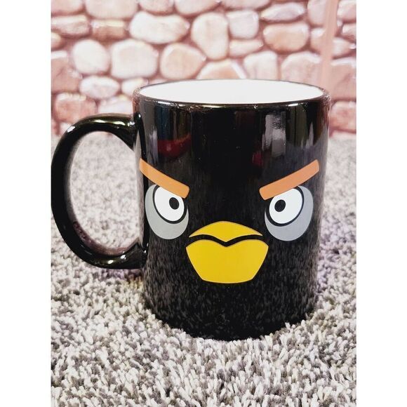 Angry Birds Collectible Coffee Cup | 2-Sided Black Mug | 2009-2012 by Rovio - Picture 1 of 6